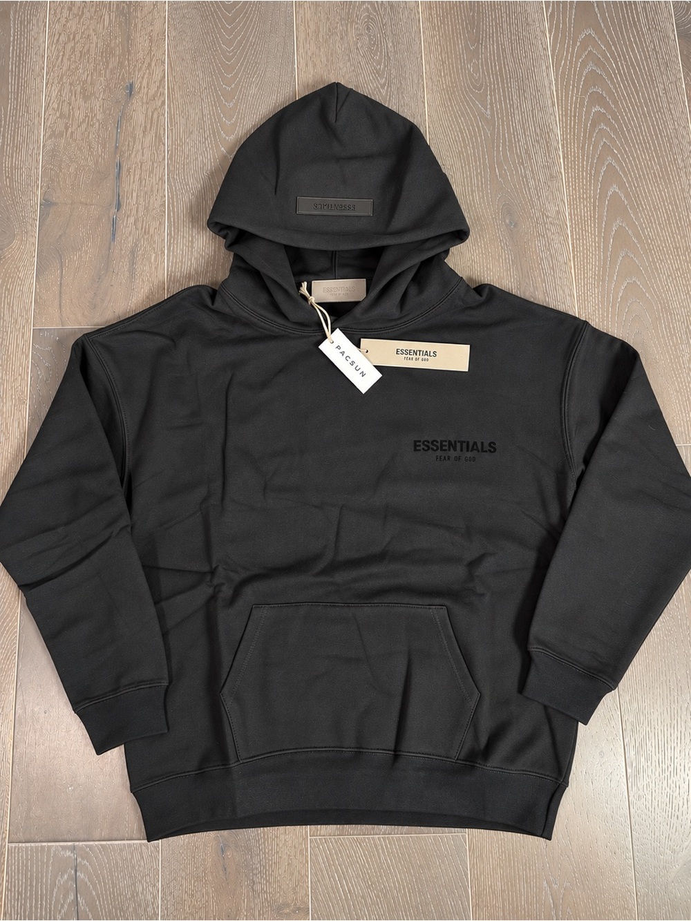 Fear of God ESSENTIALS Black Pullover Hoodie Size Small